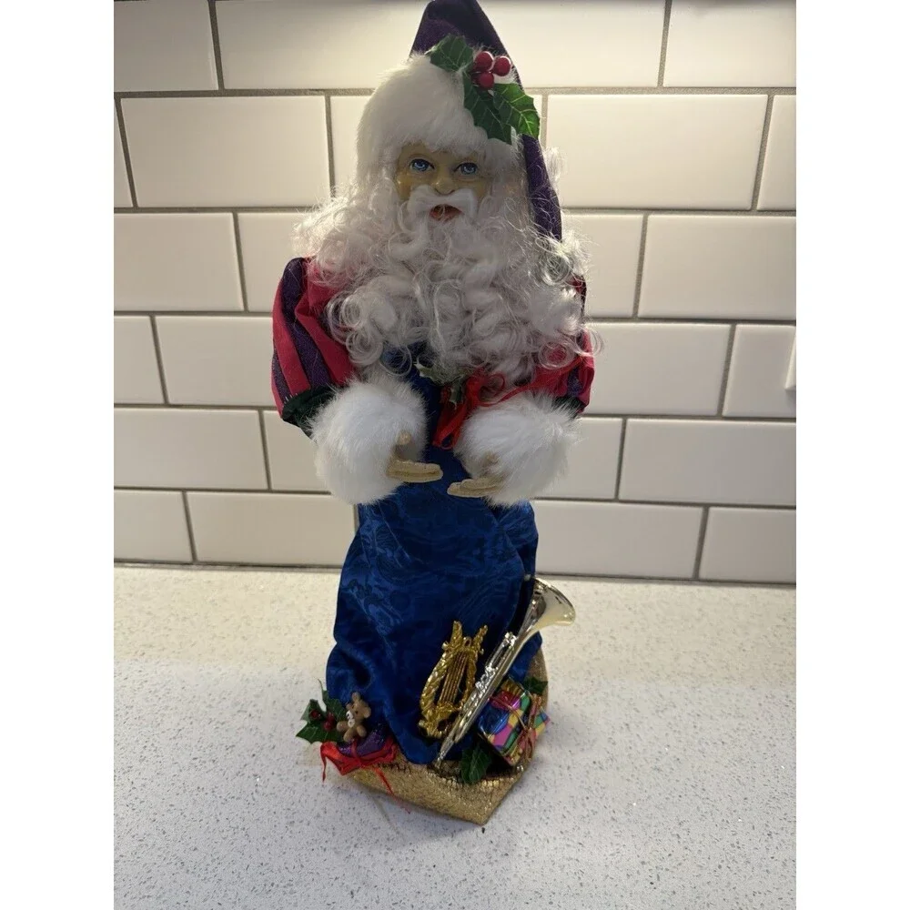 Vtg Santa Clause Midevil Mardi Gras Christmas Wine Bottle Cover Christmas